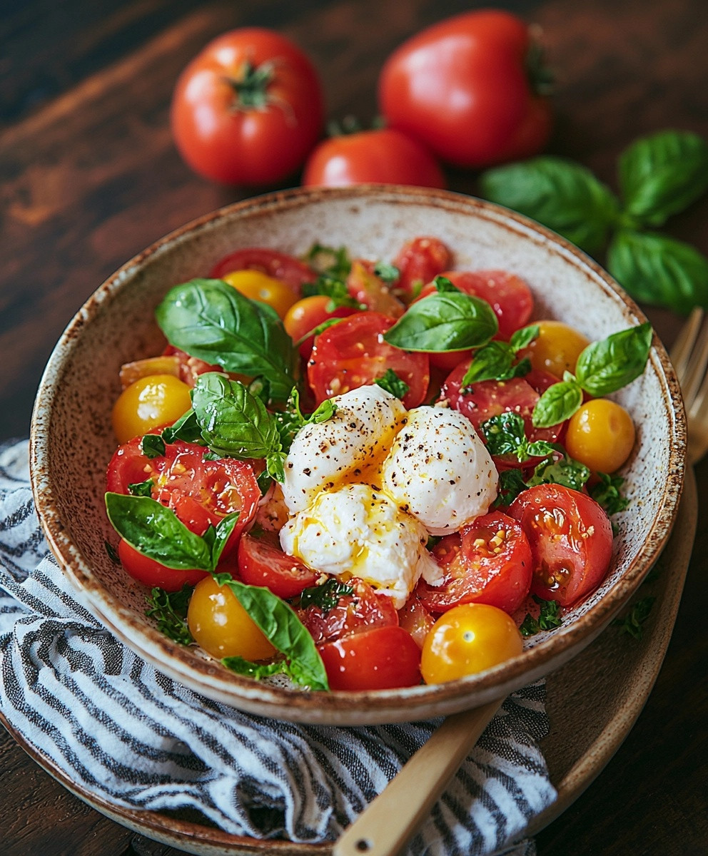 Salade tomate mozzarella burrata