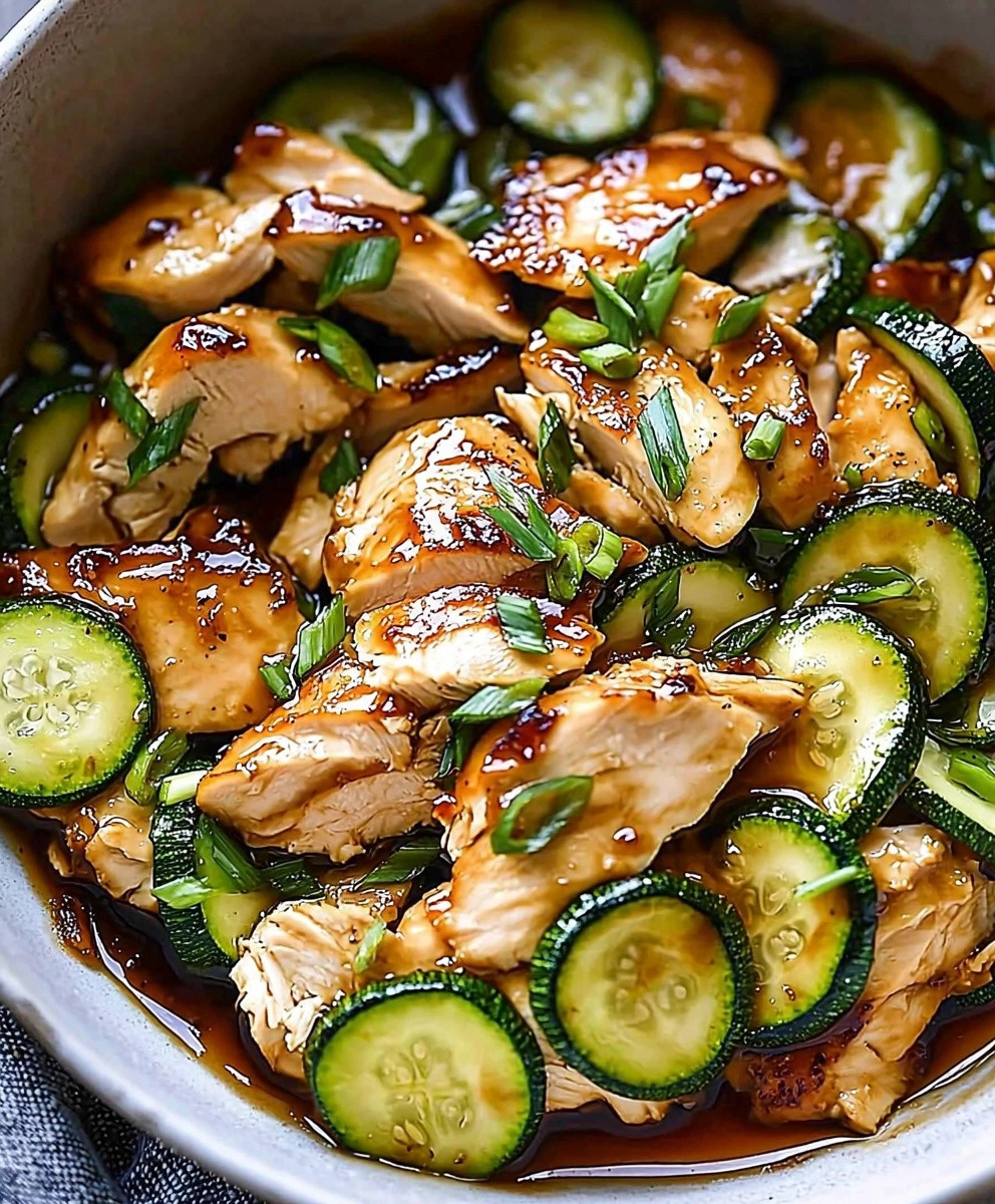Poulet courgettes sauce soja