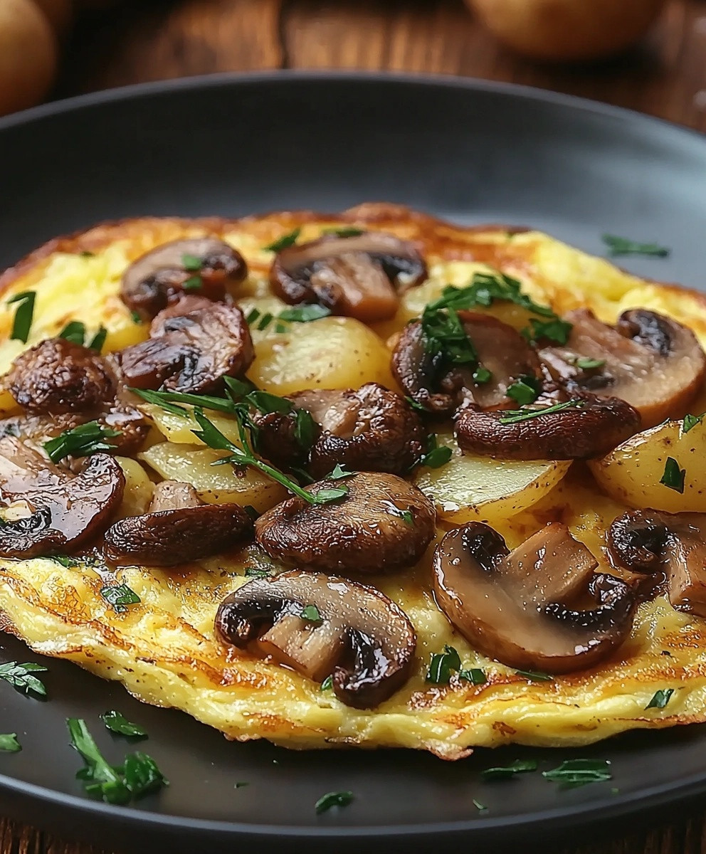 Omelette champignons pommes de terre