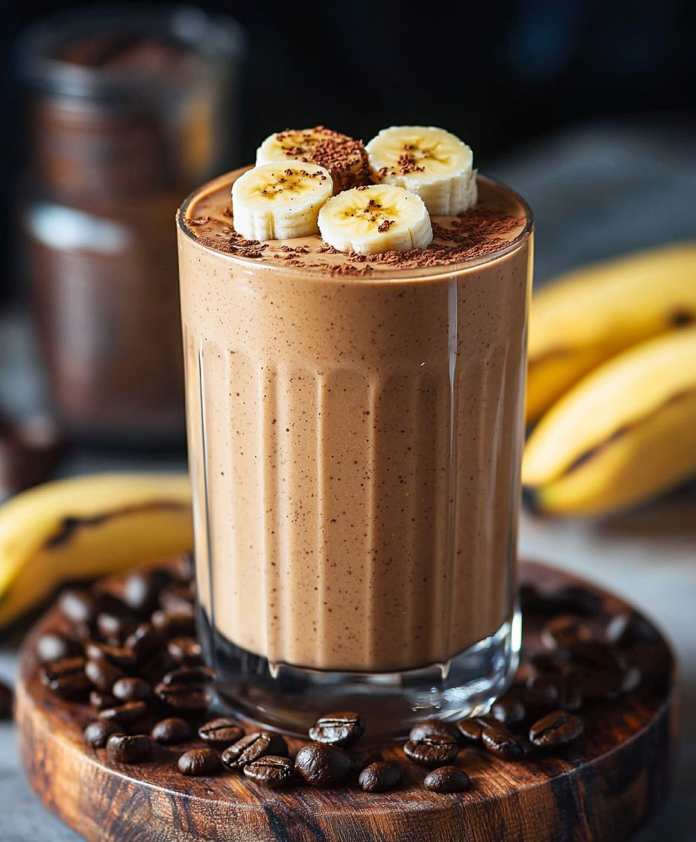 Smoothie banane café protéiné