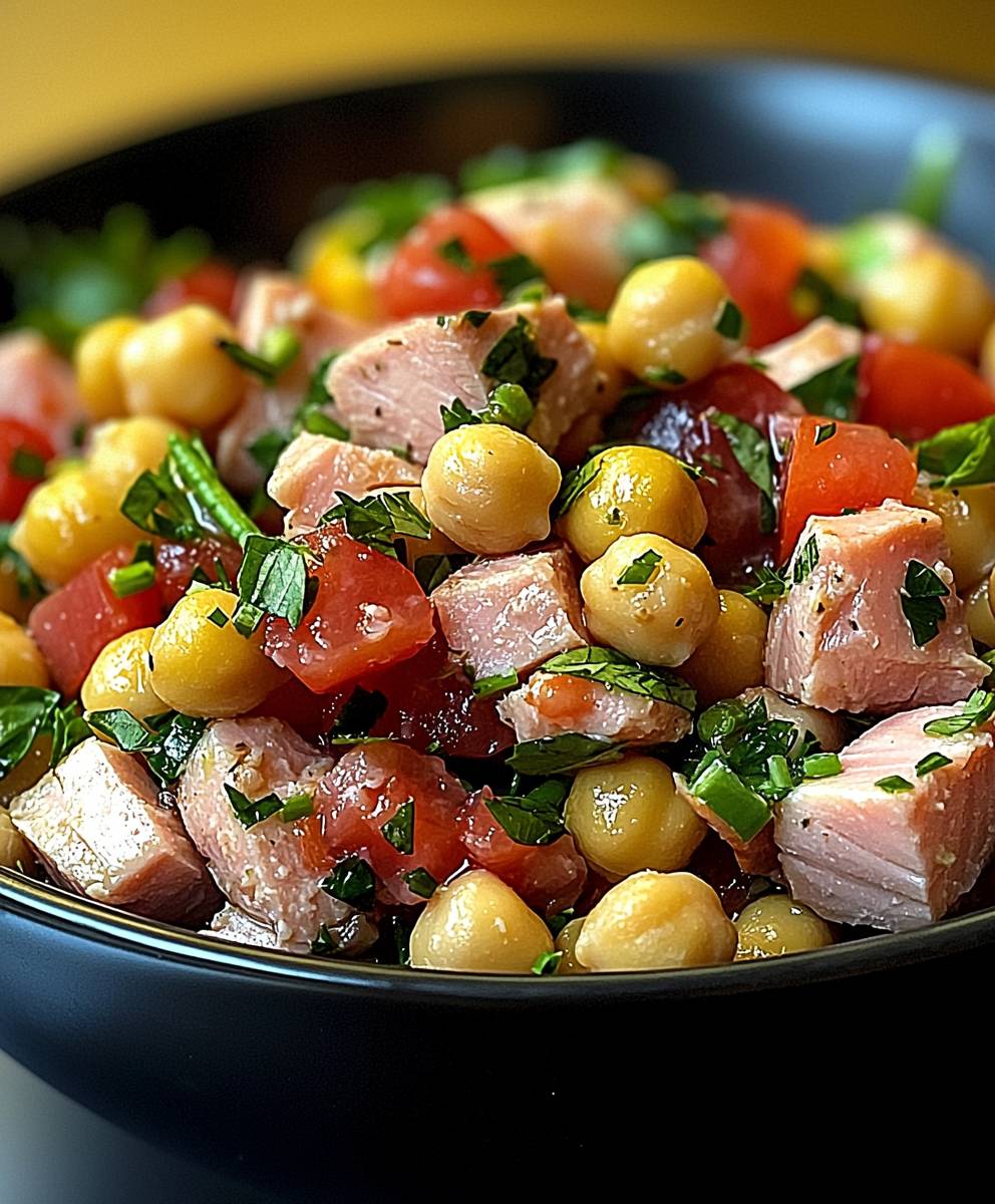 Salade méditerranéenne thon pois chiches