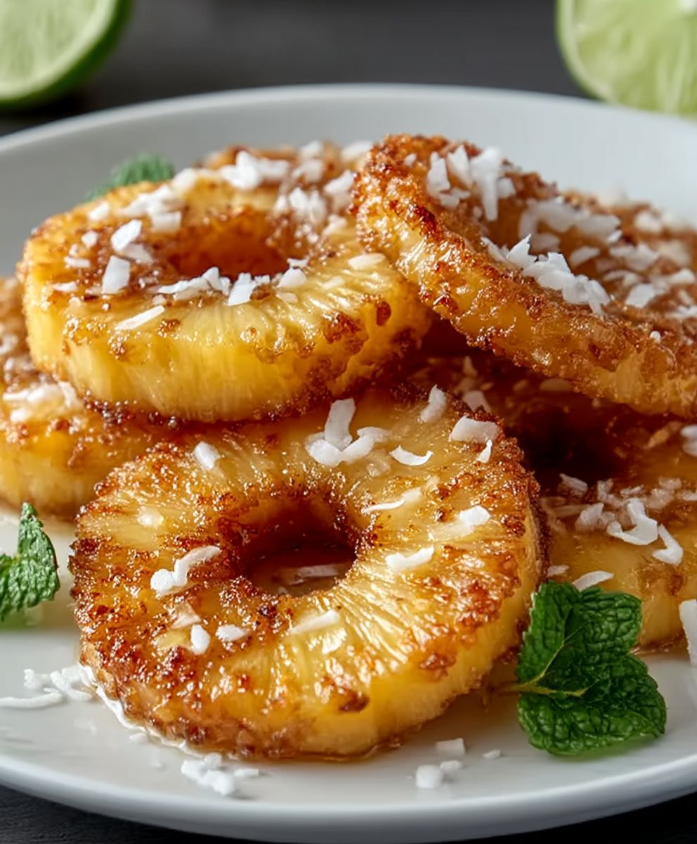 Ananas frit rhum