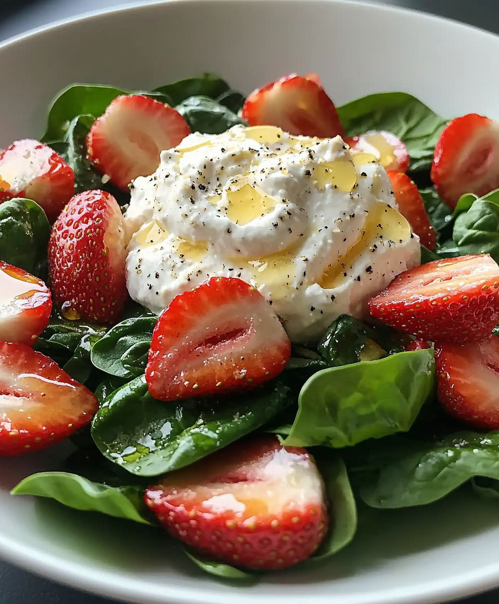 Salade épinards fraises