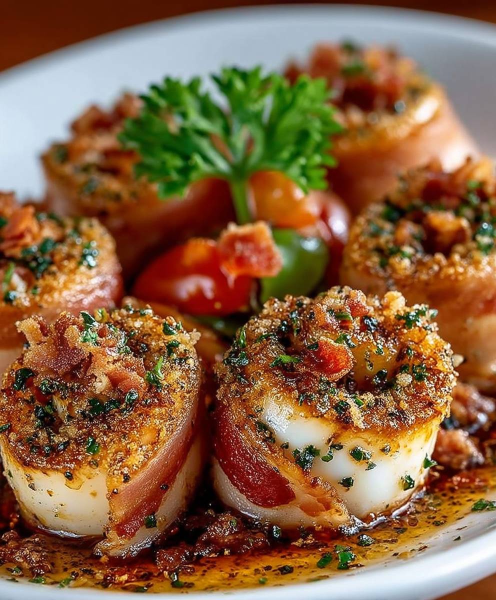 Calmars farcis au bacon