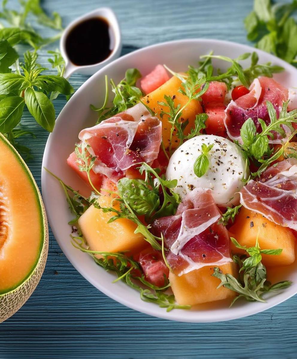 Salade melon jambon cru
