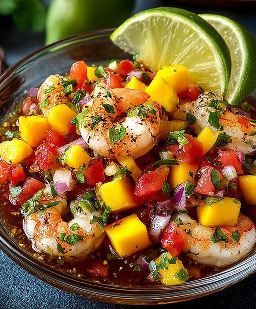 Pico de gallo crevettes mangue
