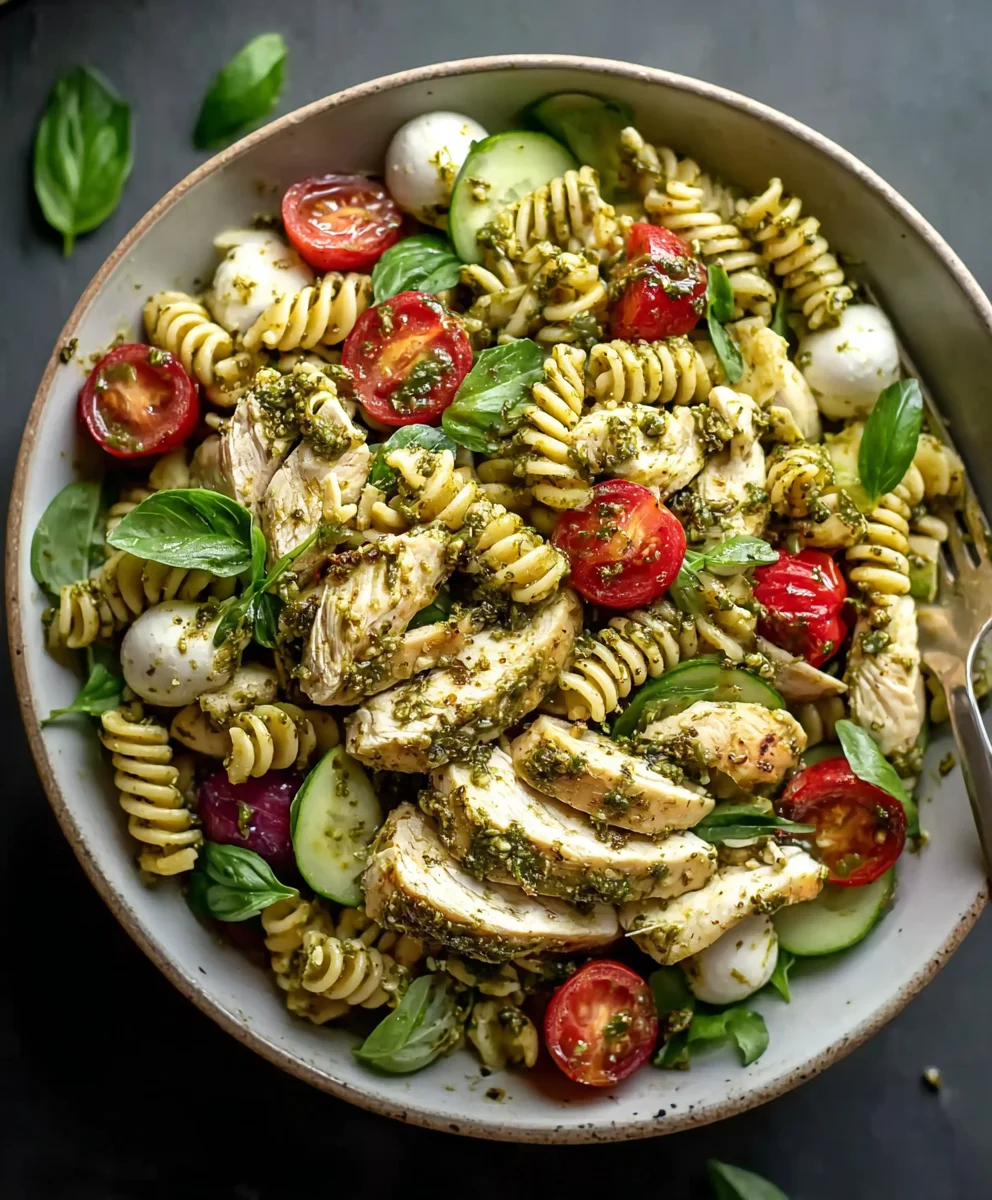 Salade de Pâtes au Poulet Pesto