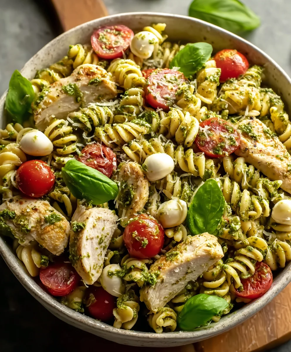 Salade de Pâtes Poulet Pesto : Rapide, Savoureuse & Fraîche