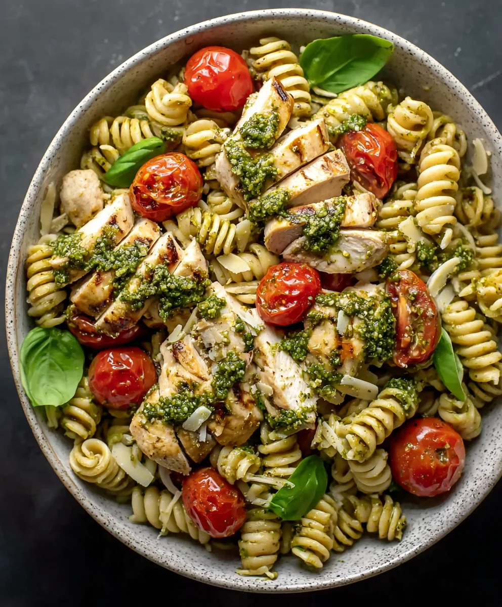 Salade de Pâtes au Poulet Pesto