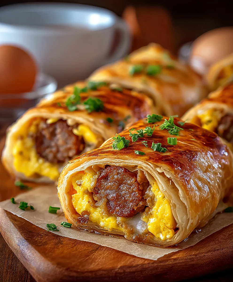 Roulés Saucisse de Bœuf, Œuf & Fromage