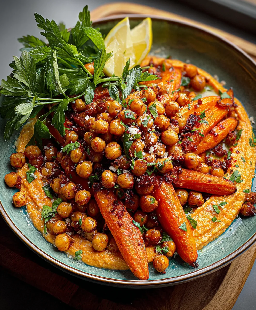 Carottes Harissa & Pois Chiches Croustillants Recette Facile