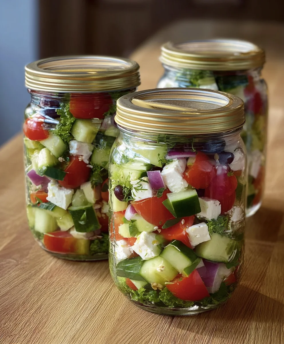 Bocaux de Salade Grecque Rafraîchissante