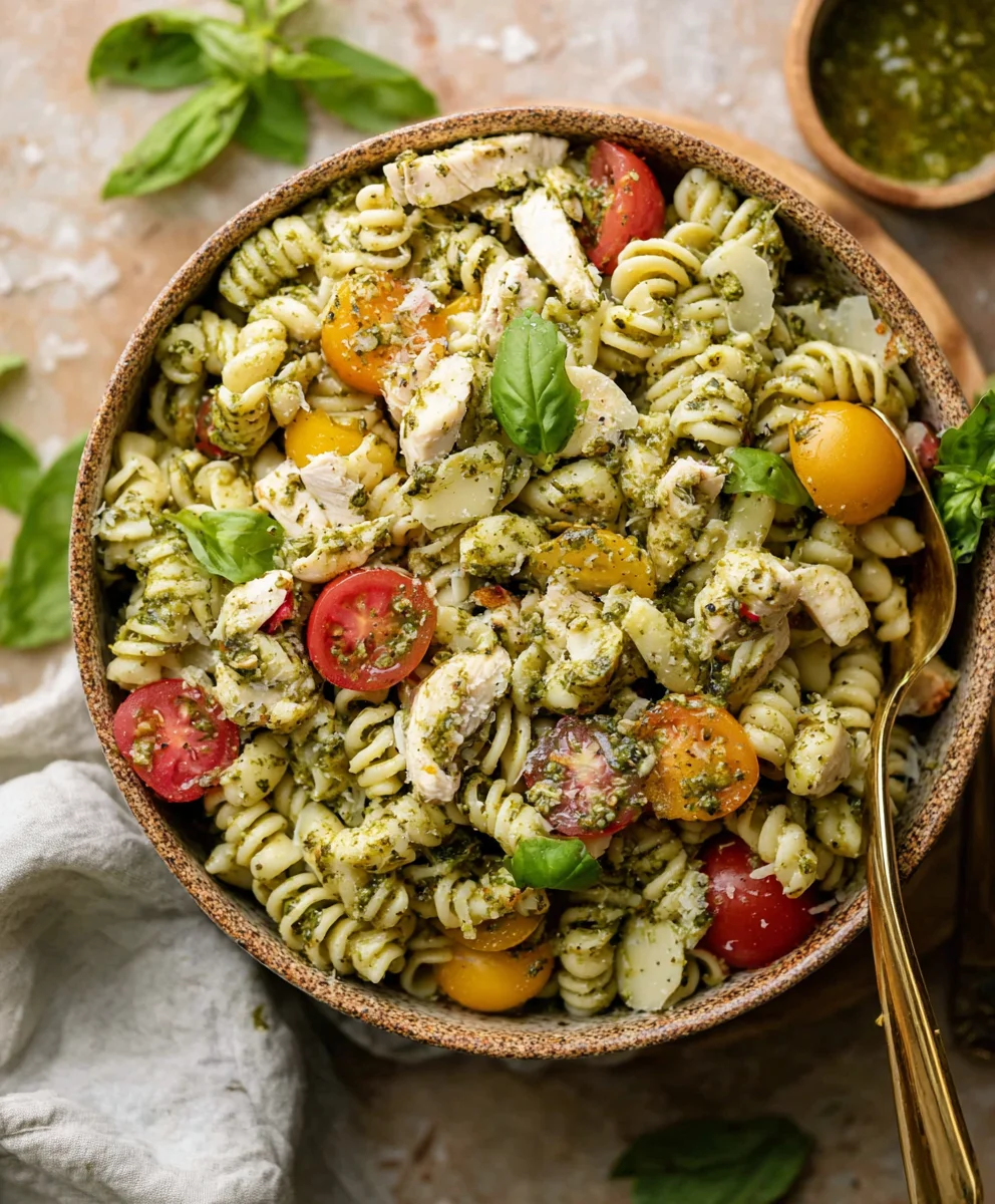 Salade de Pâtes au Poulet Pesto