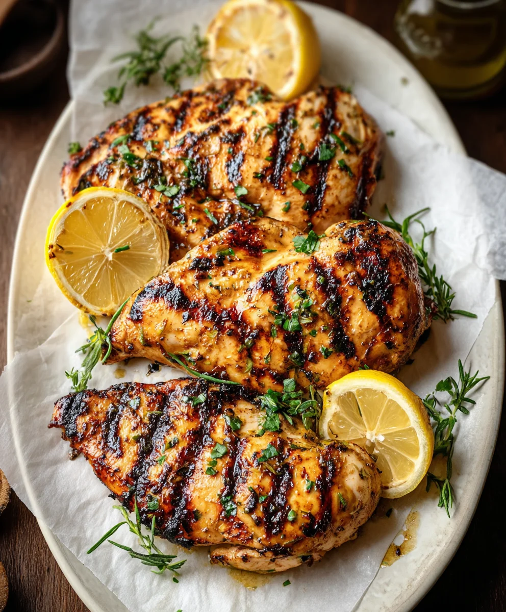 Délicieuse recette de poulet grillé au citron