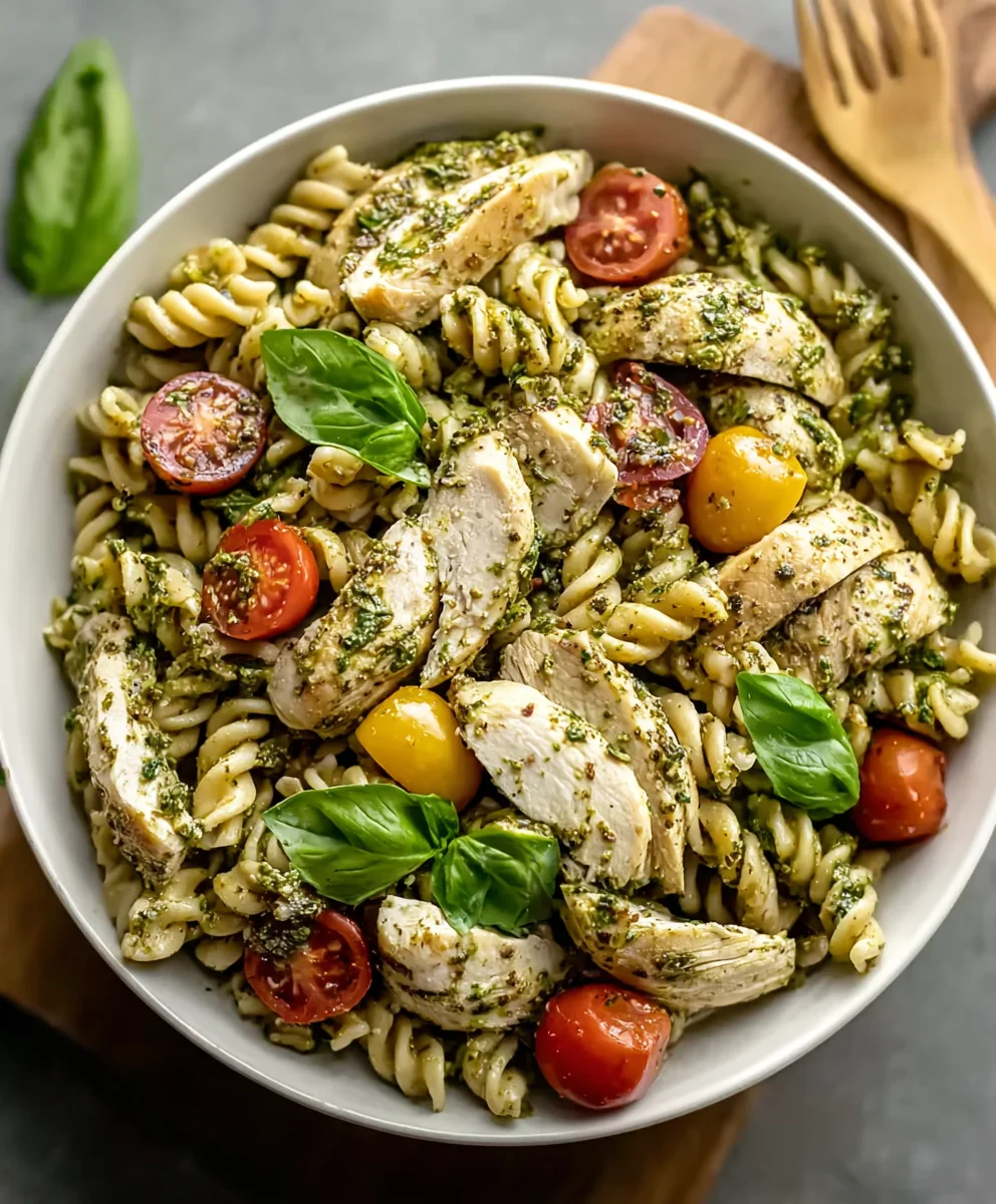 Salade Pâtes Poulet Pesto Facile Min